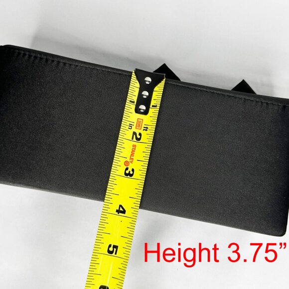 NWT Jessica McClintock Black Satin Bow Evening Clutch Bag - Picture 8 of 12